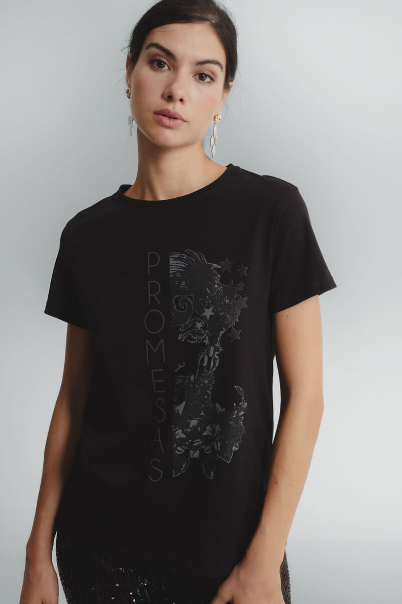 Cortefiel Camiseta de cuello redondo y manga corta