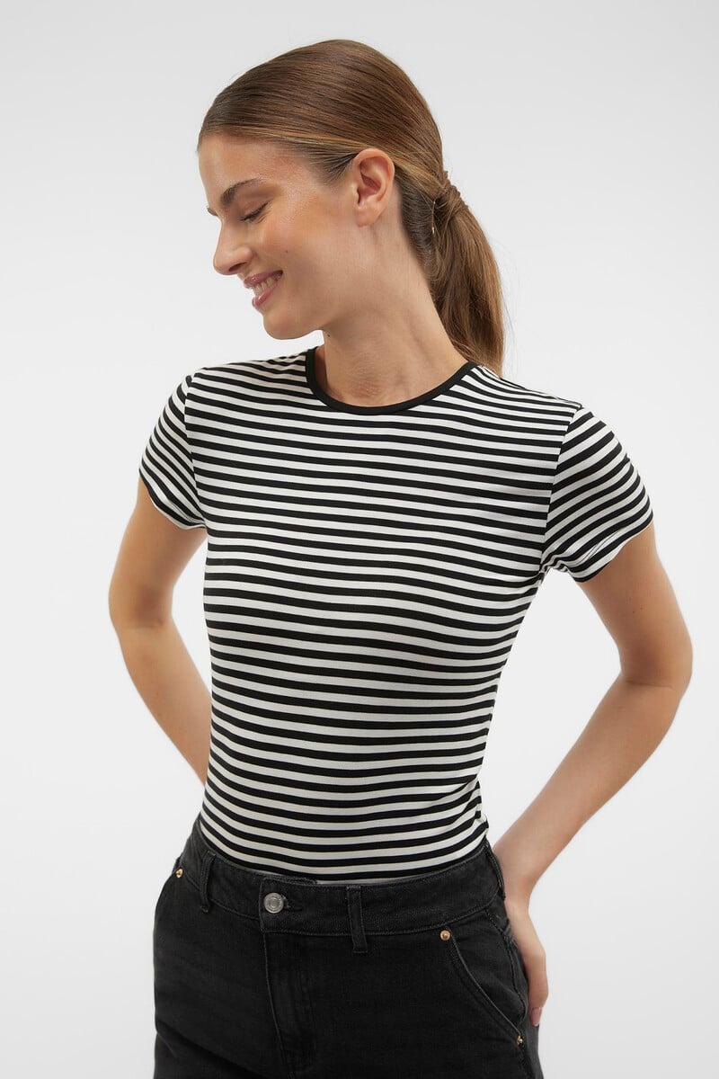 Cortefiel Camiseta de manga corta a rayas