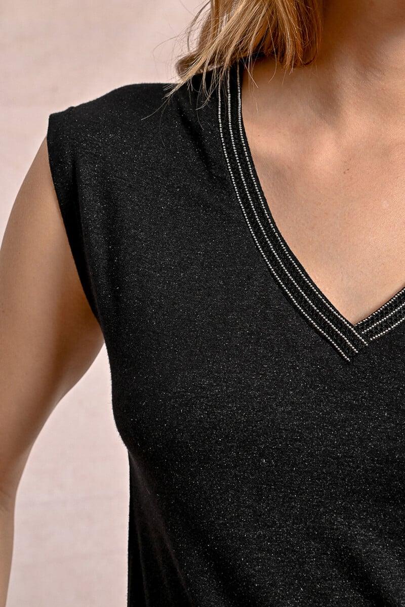 Cortefiel Camiseta De Manga Corta Detalle Ribete