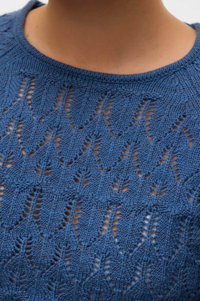 Cortefiel Camiseta De Punto Calado Manga Larga