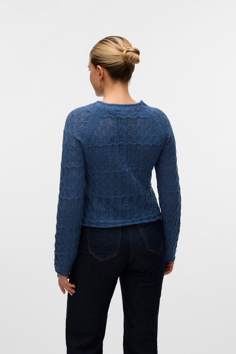 Cortefiel Camiseta De Punto Calado Manga Larga