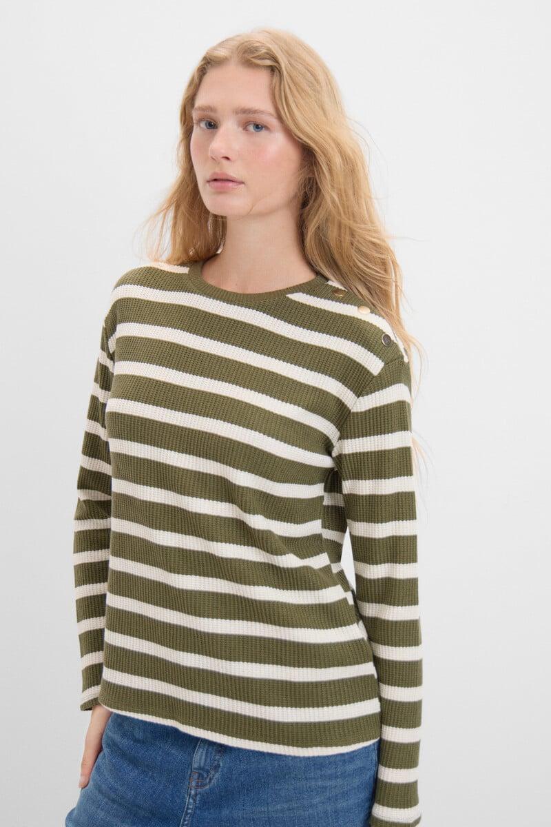 Cortefiel Camiseta De Rayas Con Un Toque De Lurex