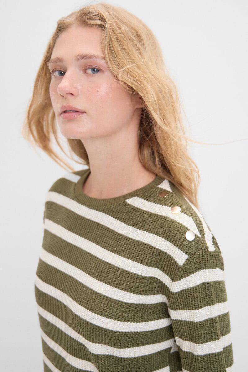 Cortefiel Camiseta De Rayas Con Un Toque De Lurex