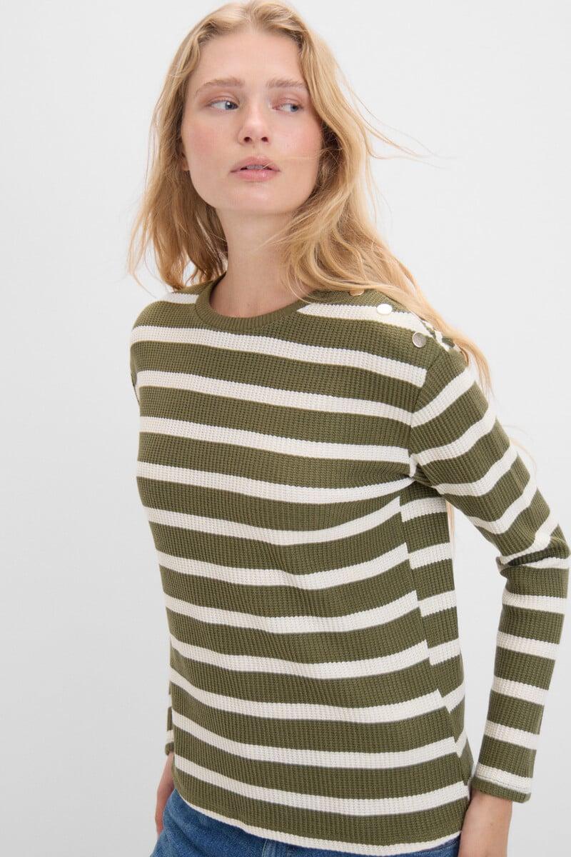Cortefiel Camiseta de rayas con un toque de lurex