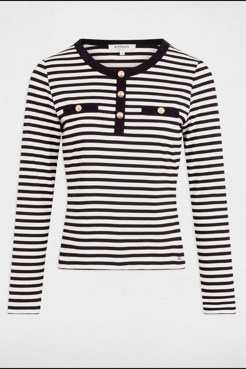 Cortefiel Camiseta De Rayas Manga Larga