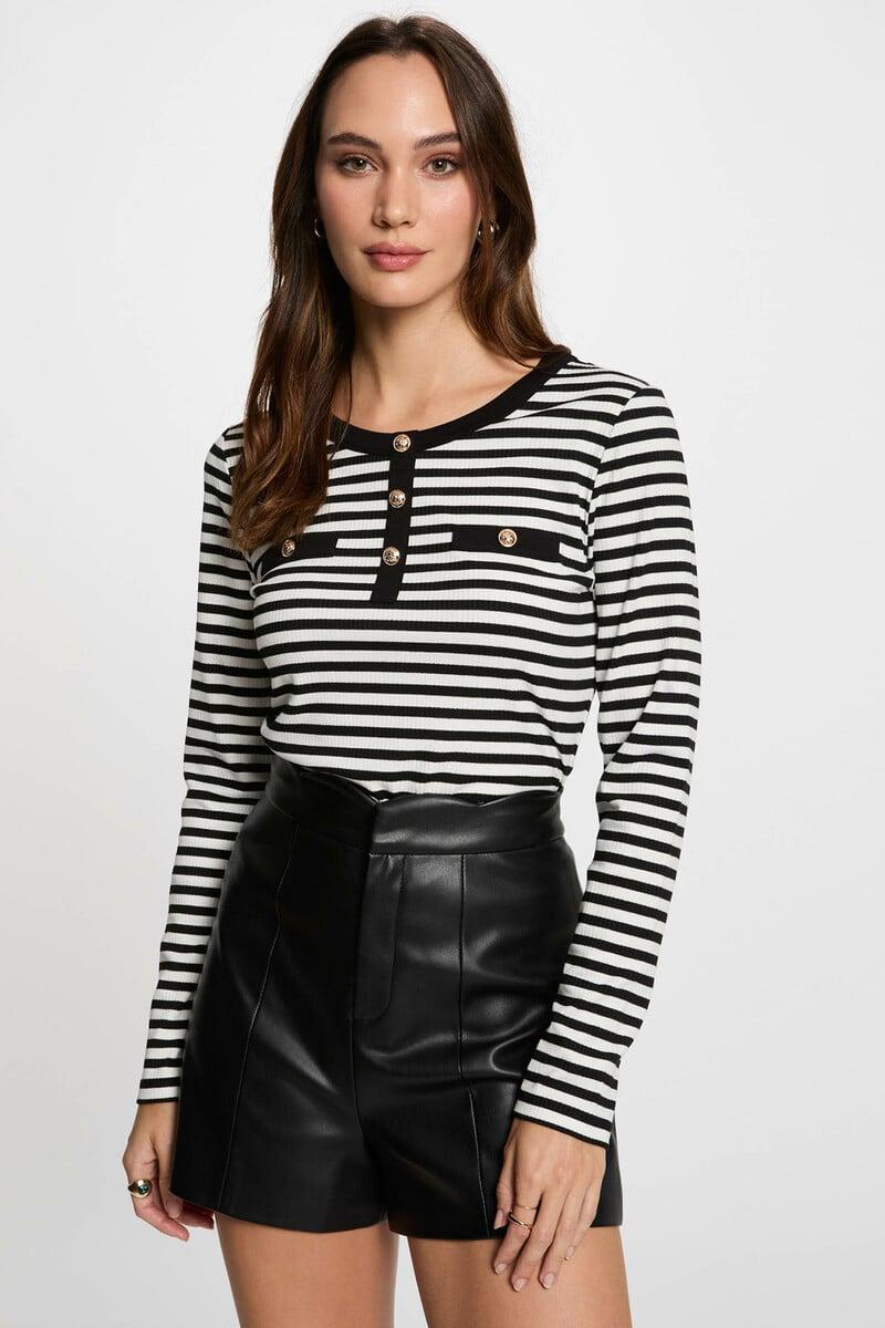 Cortefiel Camiseta de rayas manga larga