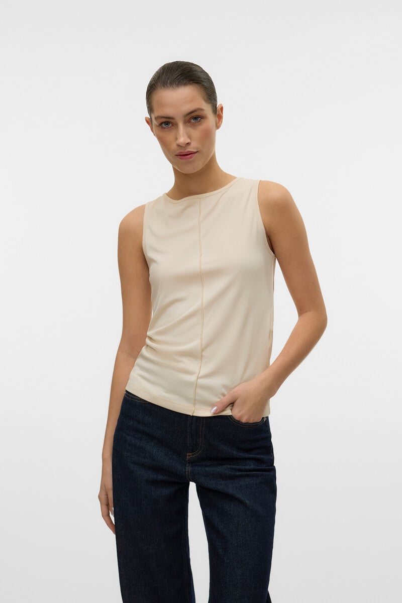 Cortefiel Camiseta de tirantes y cuello barco