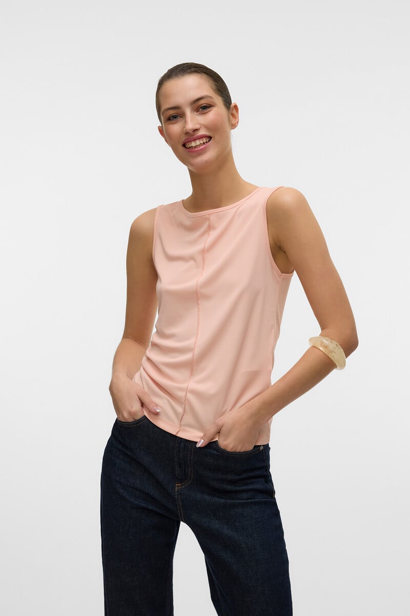 Cortefiel Camiseta de tirantes y cuello barco