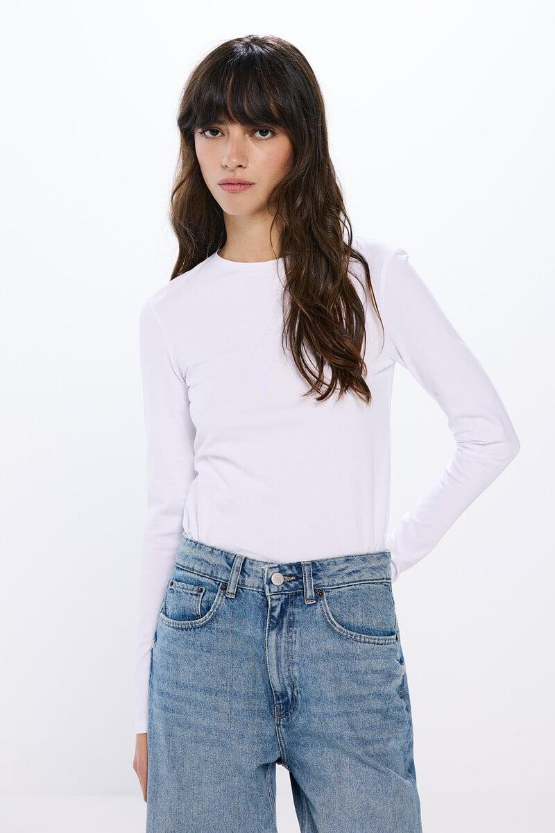 Cortefiel Camiseta entallada algodón