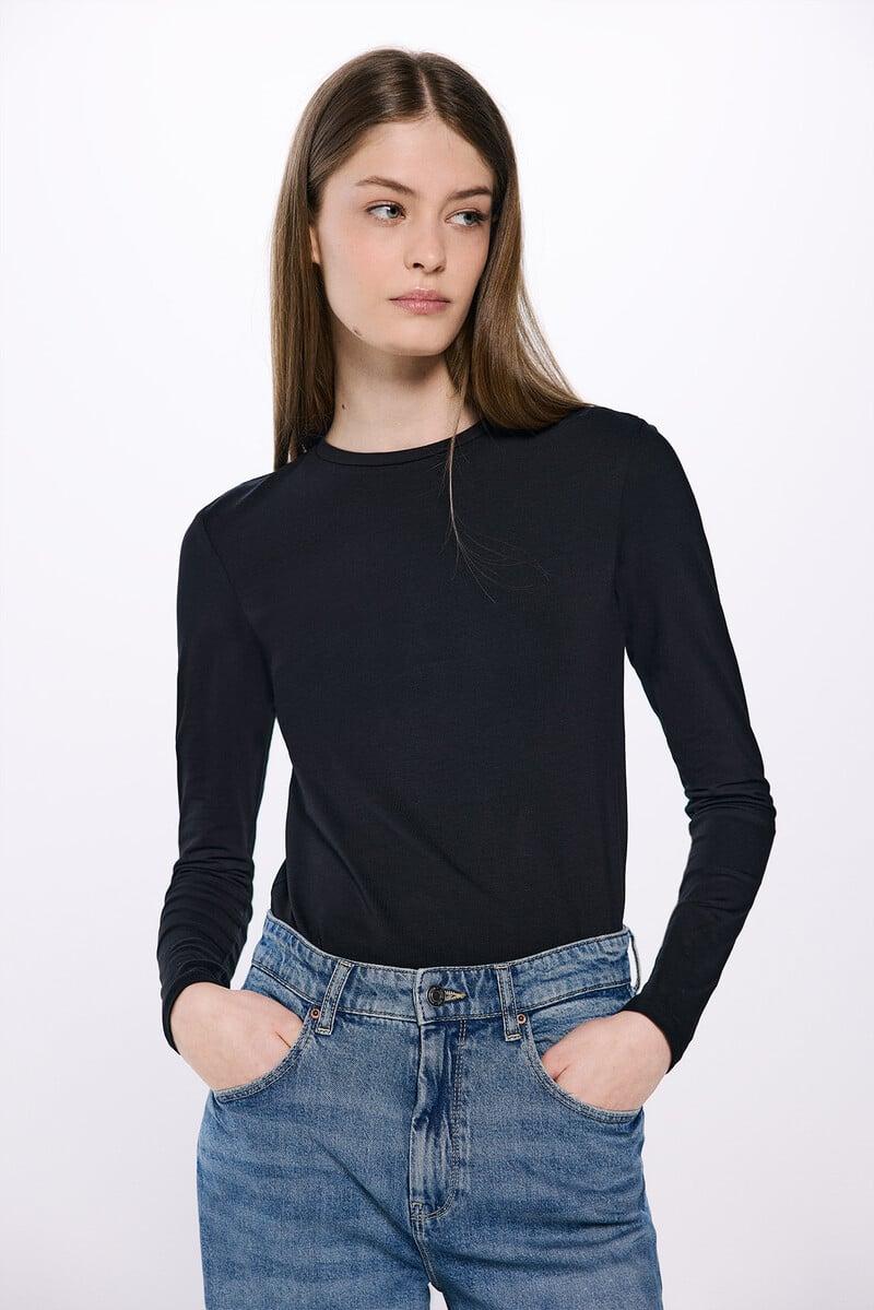 Cortefiel Camiseta entallada algodón