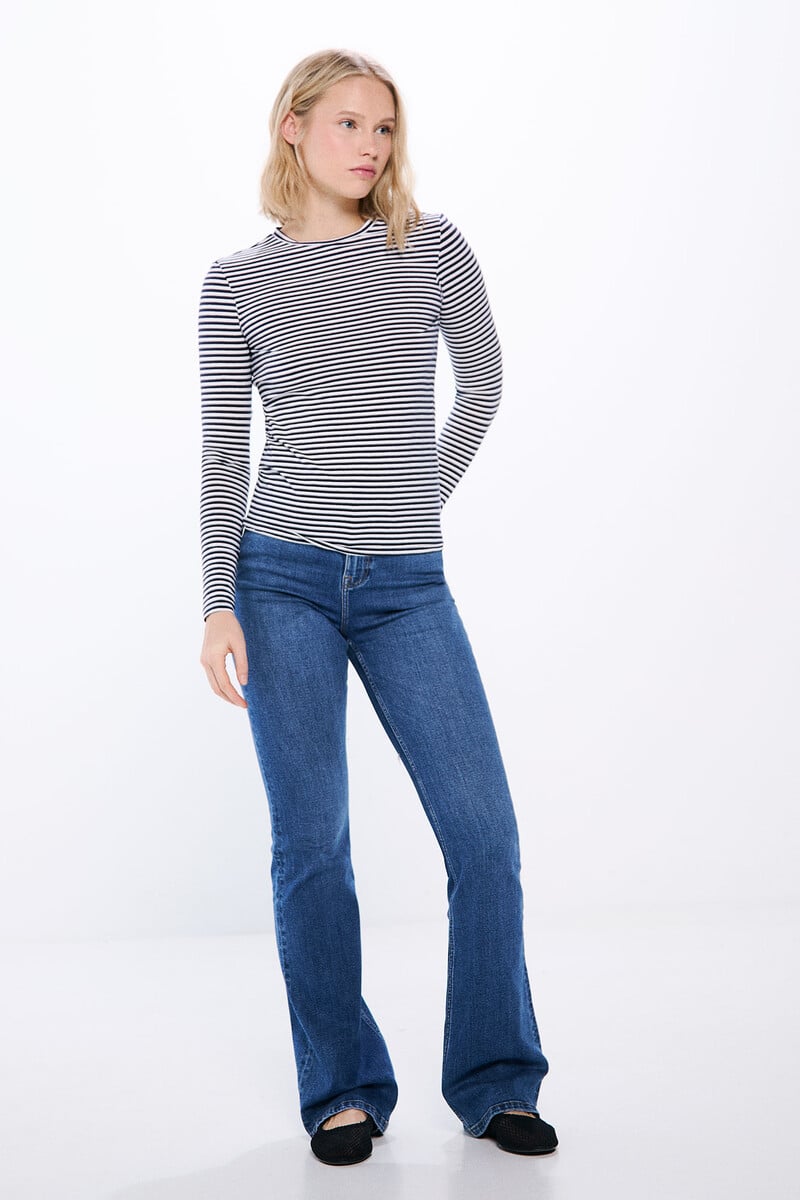 Cortefiel Camiseta Entallada Rayas Lurex