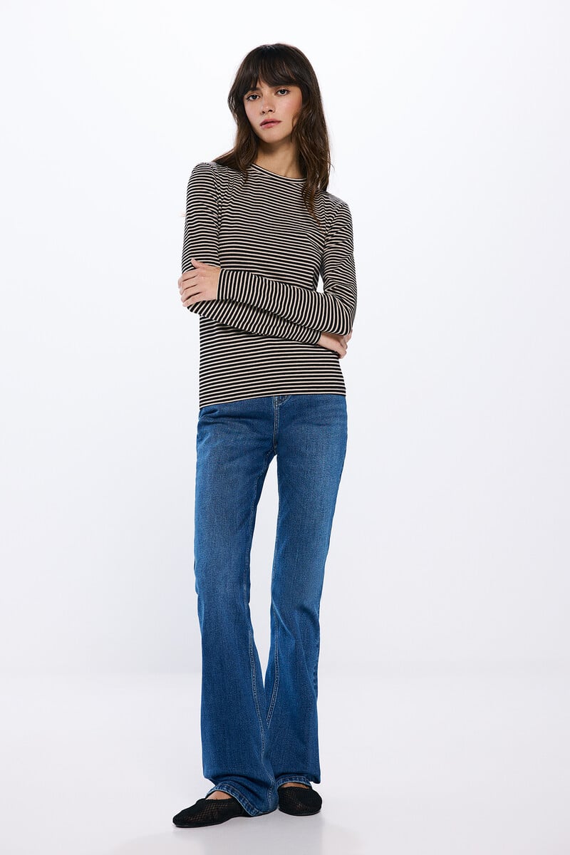 Cortefiel Camiseta Entallada Rayas Lurex