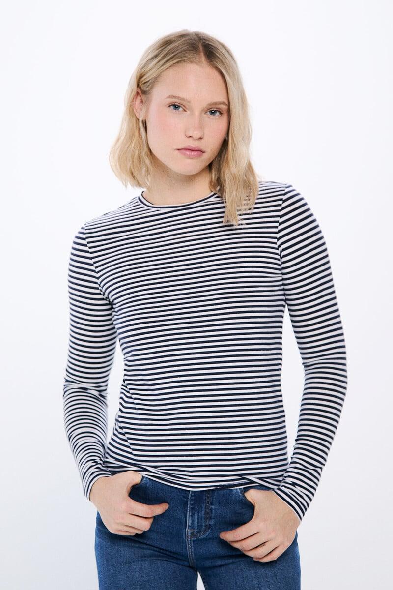 Cortefiel Camiseta entallada rayas lurex