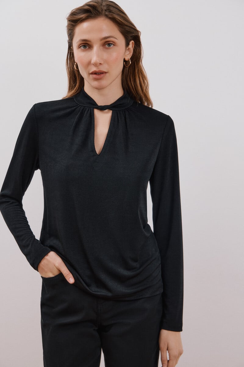 Cortefiel Camiseta Escote Nudo