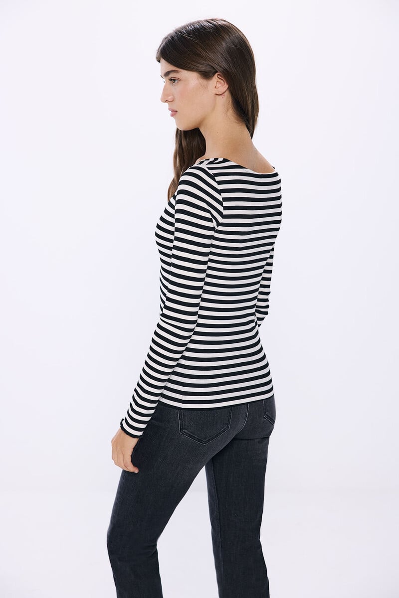 Cortefiel Camiseta Escote Pico Frunce