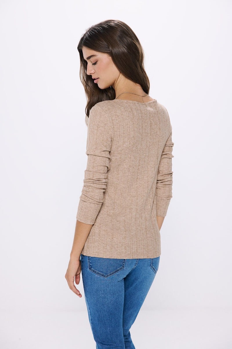 Cortefiel Camiseta Escote Pico Frunces