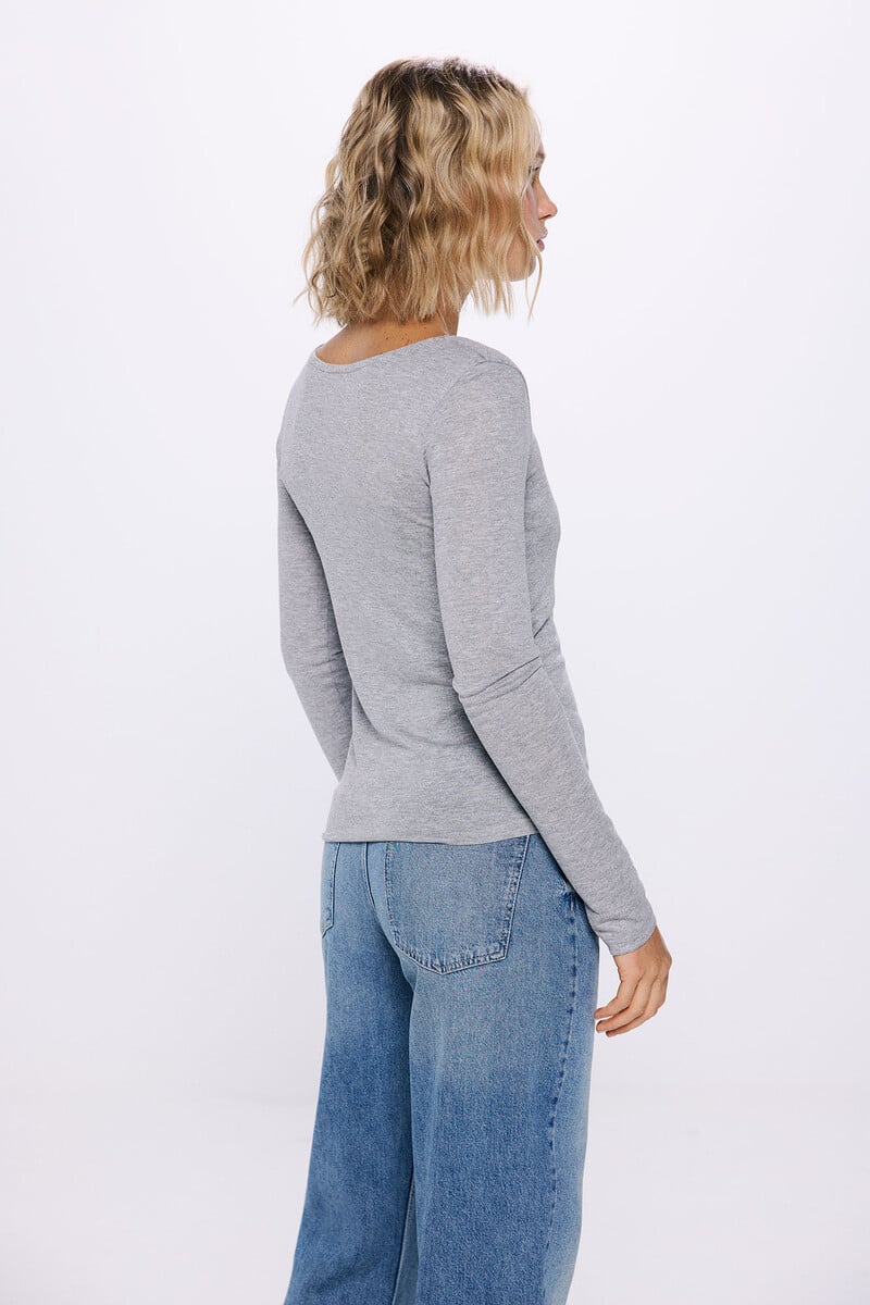 Cortefiel Camiseta Escote Pico Lencera