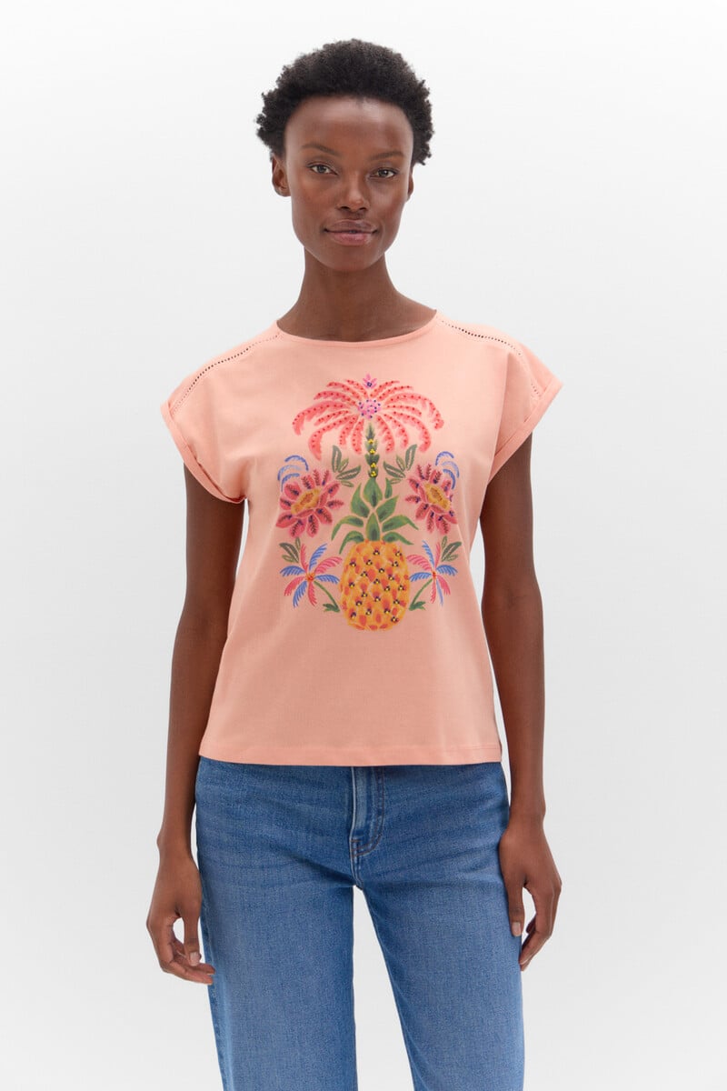 Cortefiel Camiseta Estampada Multicolor