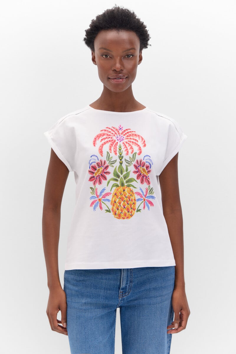 Cortefiel Camiseta Estampada Multicolor