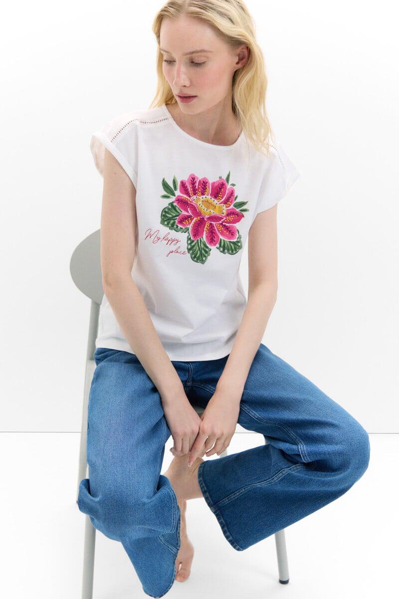 Cortefiel Camiseta estampada multicolor