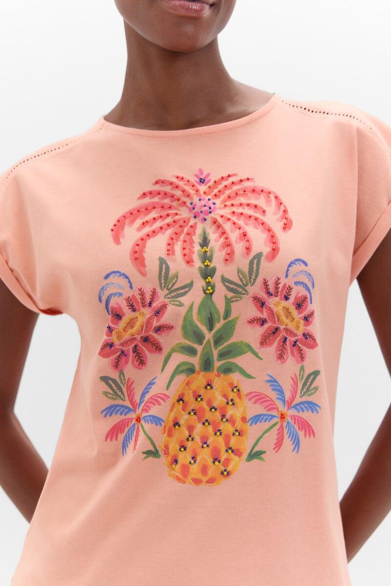 Cortefiel Camiseta estampada multicolor