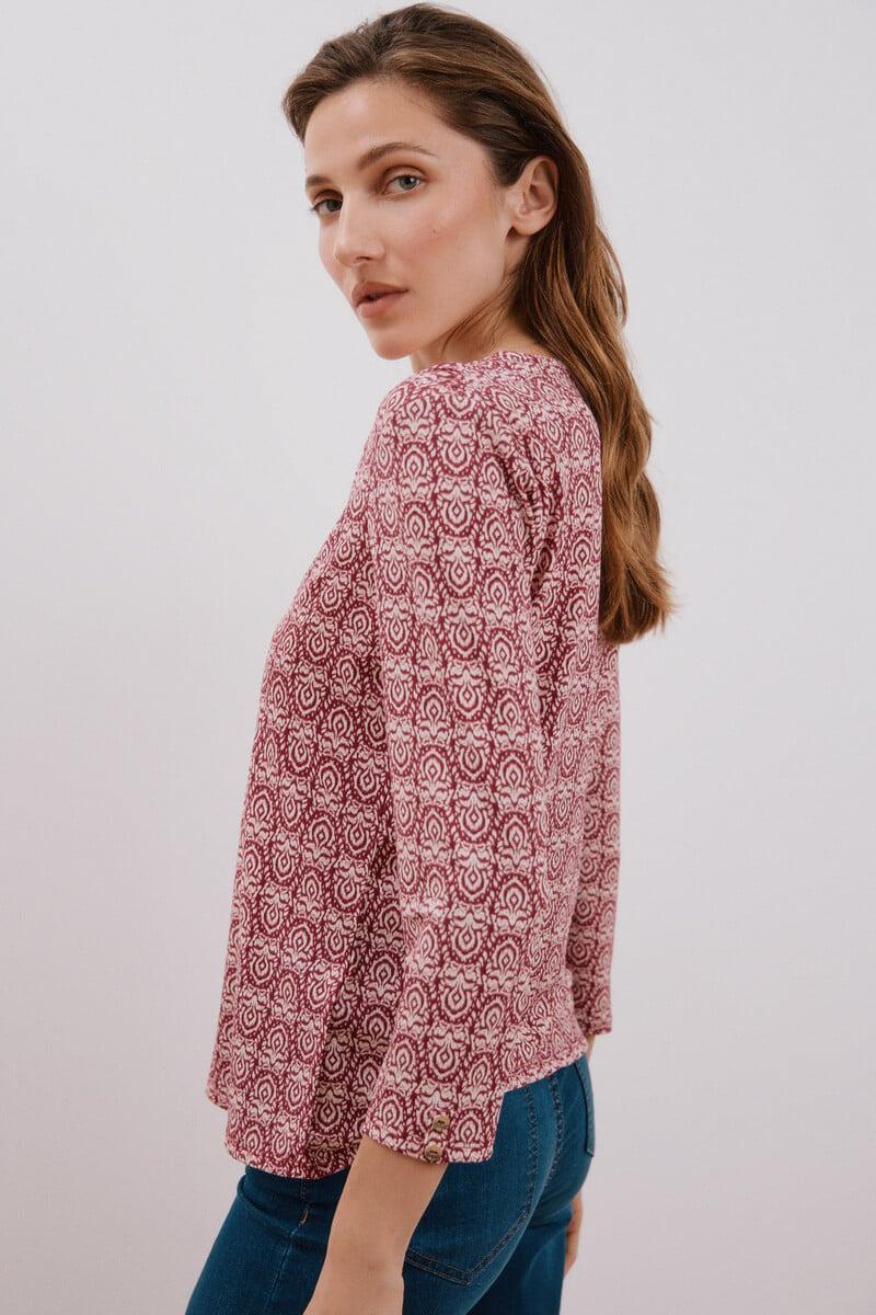 Cortefiel Camiseta Fluida Escote Pico