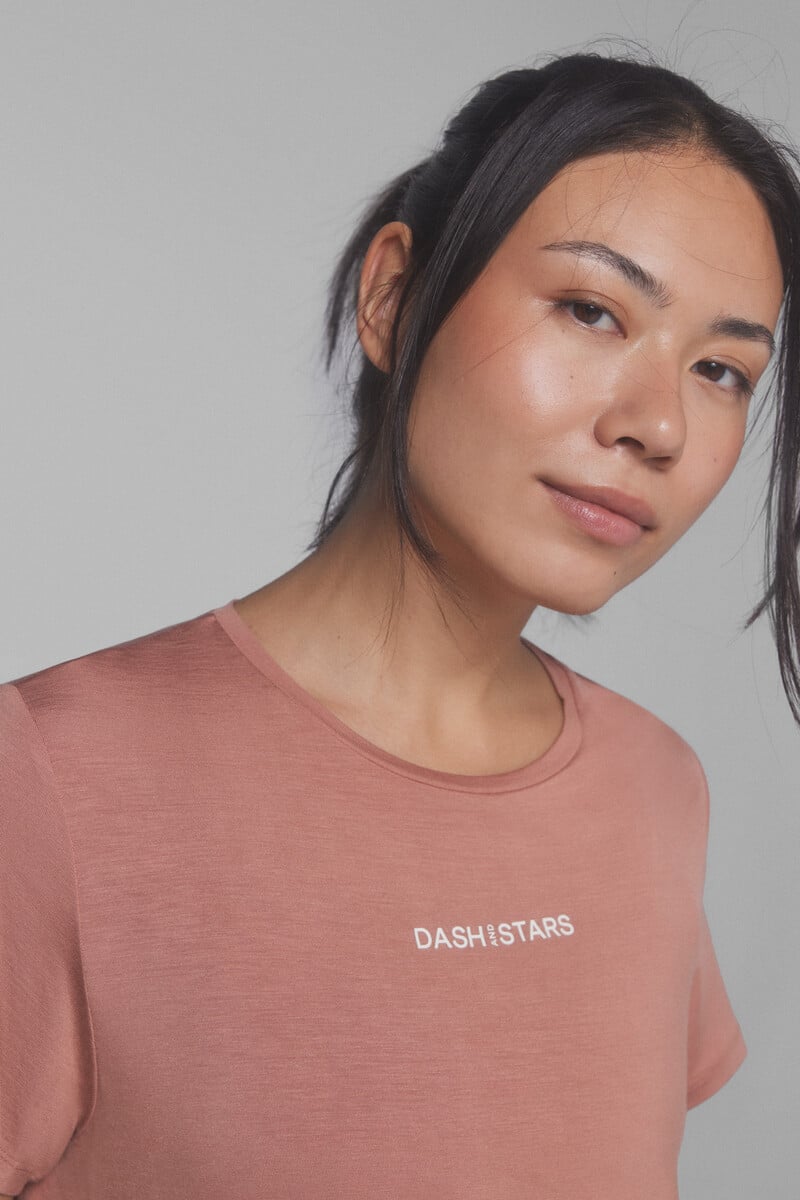 Cortefiel Camiseta Fluida Modal Coral