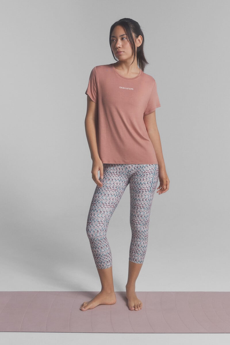 Cortefiel Camiseta Fluida Modal Coral