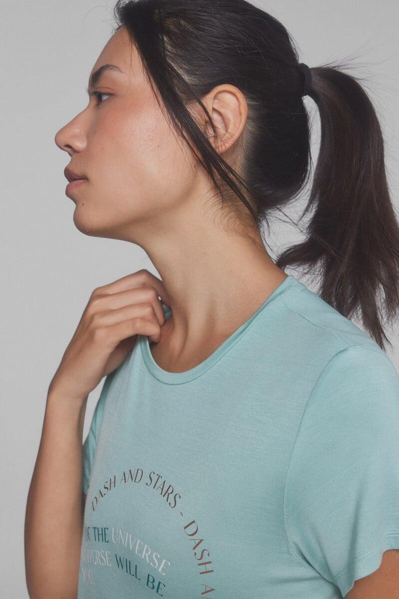Cortefiel Camiseta Fluida Modal Verde