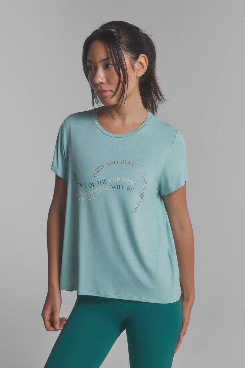 Cortefiel Camiseta Fluida Modal Verde