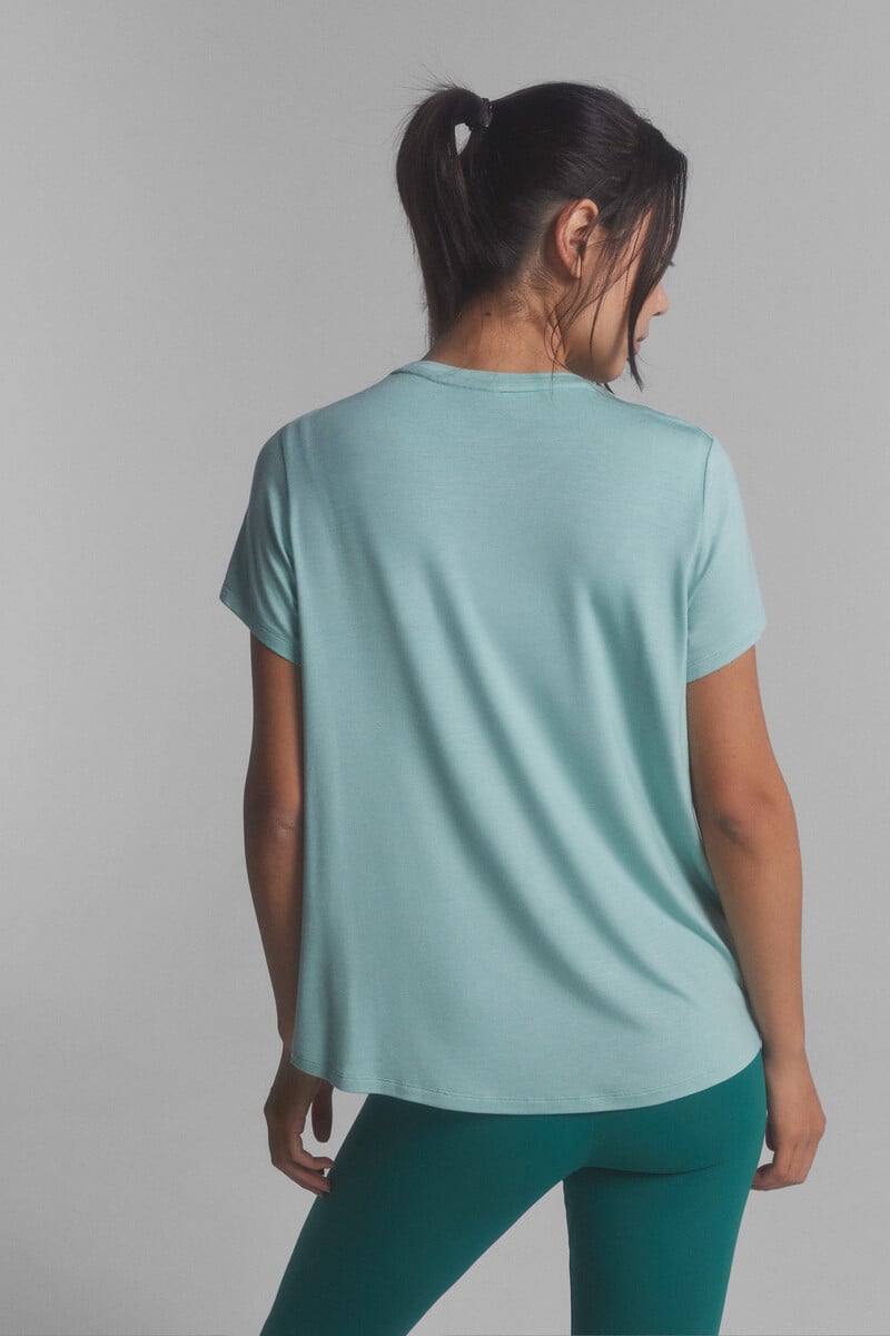 Cortefiel Camiseta Fluida Modal Verde