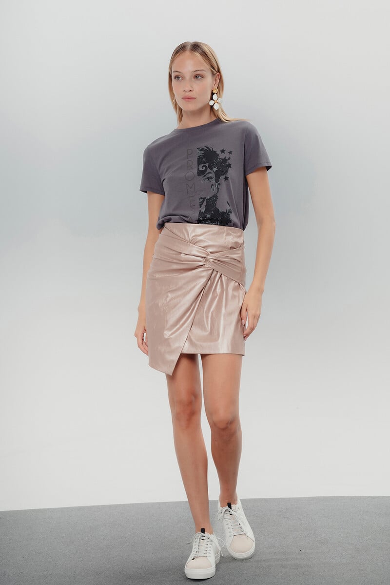 Cortefiel Camiseta Gris Ilustrada Promesas
