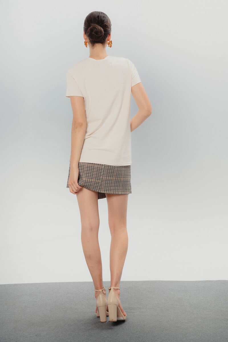 Cortefiel Camiseta Ilustrada Beige Dolores