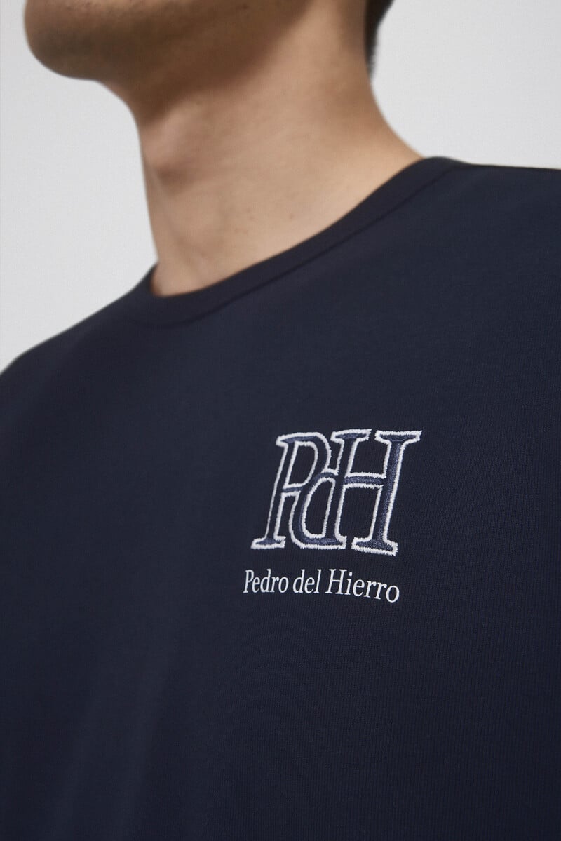 Cortefiel Camiseta Lisa Logo Bordado