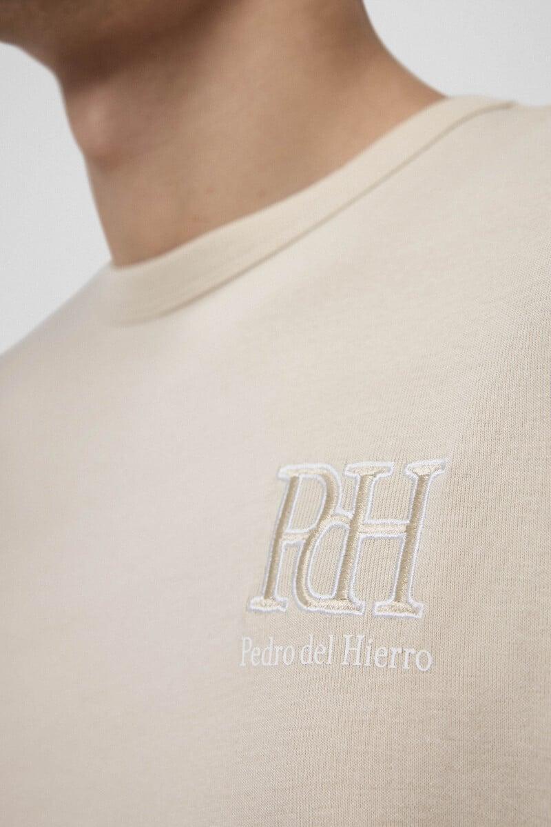 Cortefiel Camiseta Lisa Logo Bordado