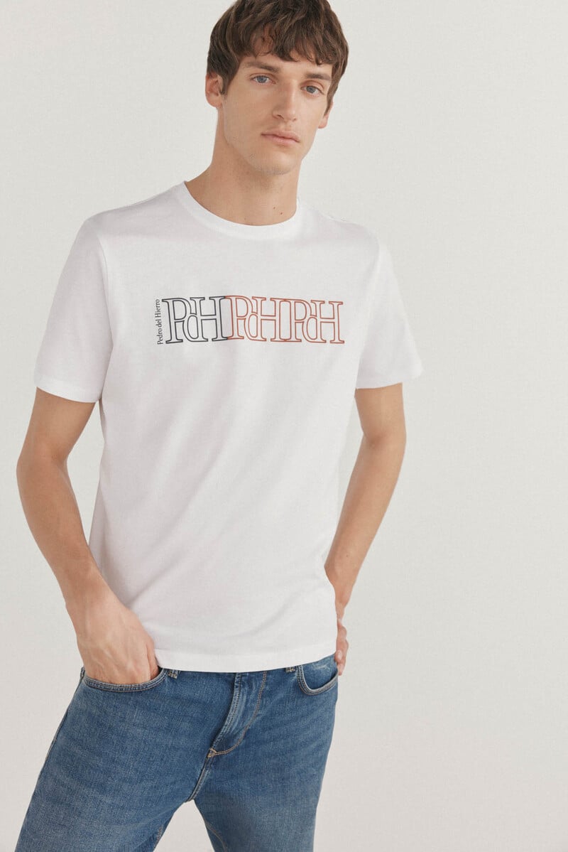 Cortefiel Camiseta Logos Estampados