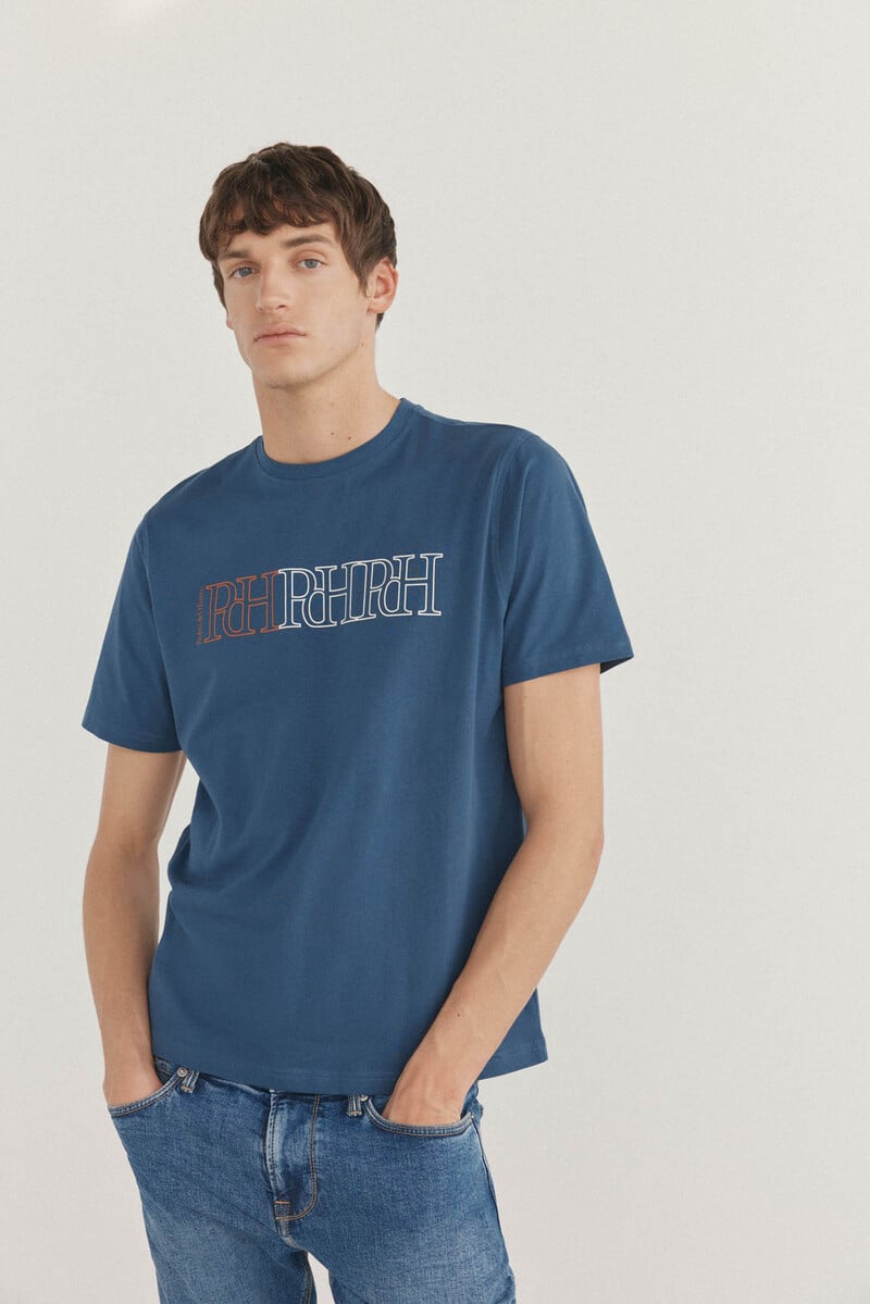 Cortefiel Camiseta logos estampados