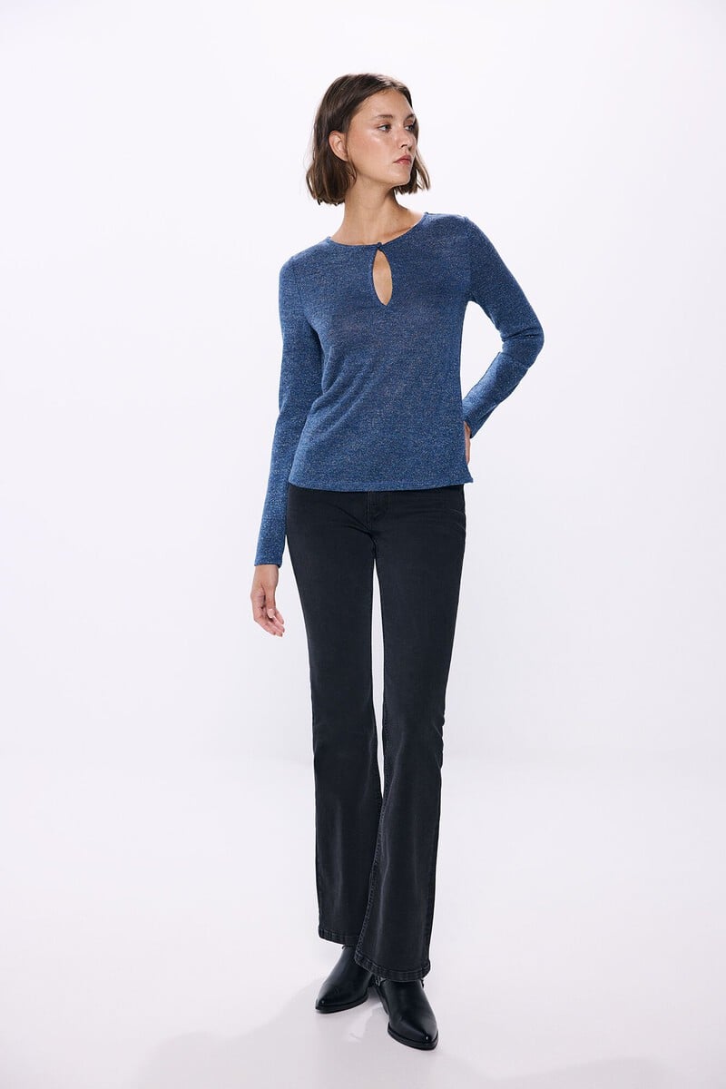 Cortefiel Camiseta Lurex Abertura Escote
