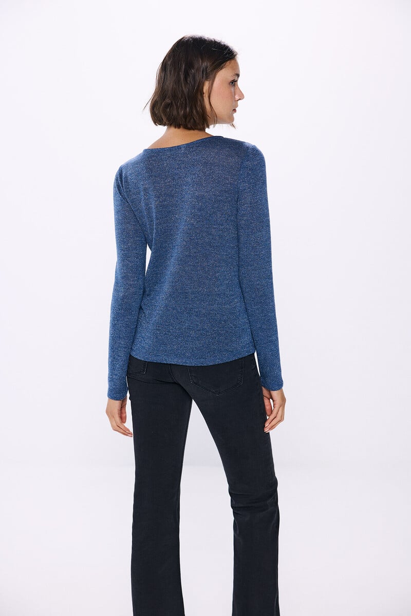 Cortefiel Camiseta Lurex Abertura Escote
