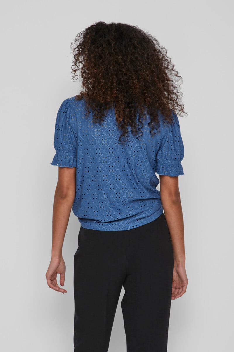 Cortefiel Camiseta Manga Abullonada Con Volante