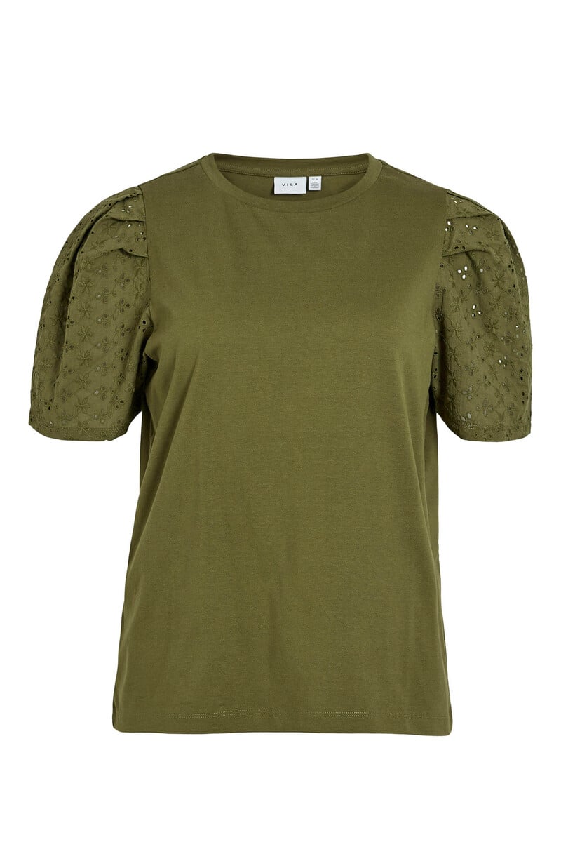 Cortefiel Camiseta Manga Bordado Inglés