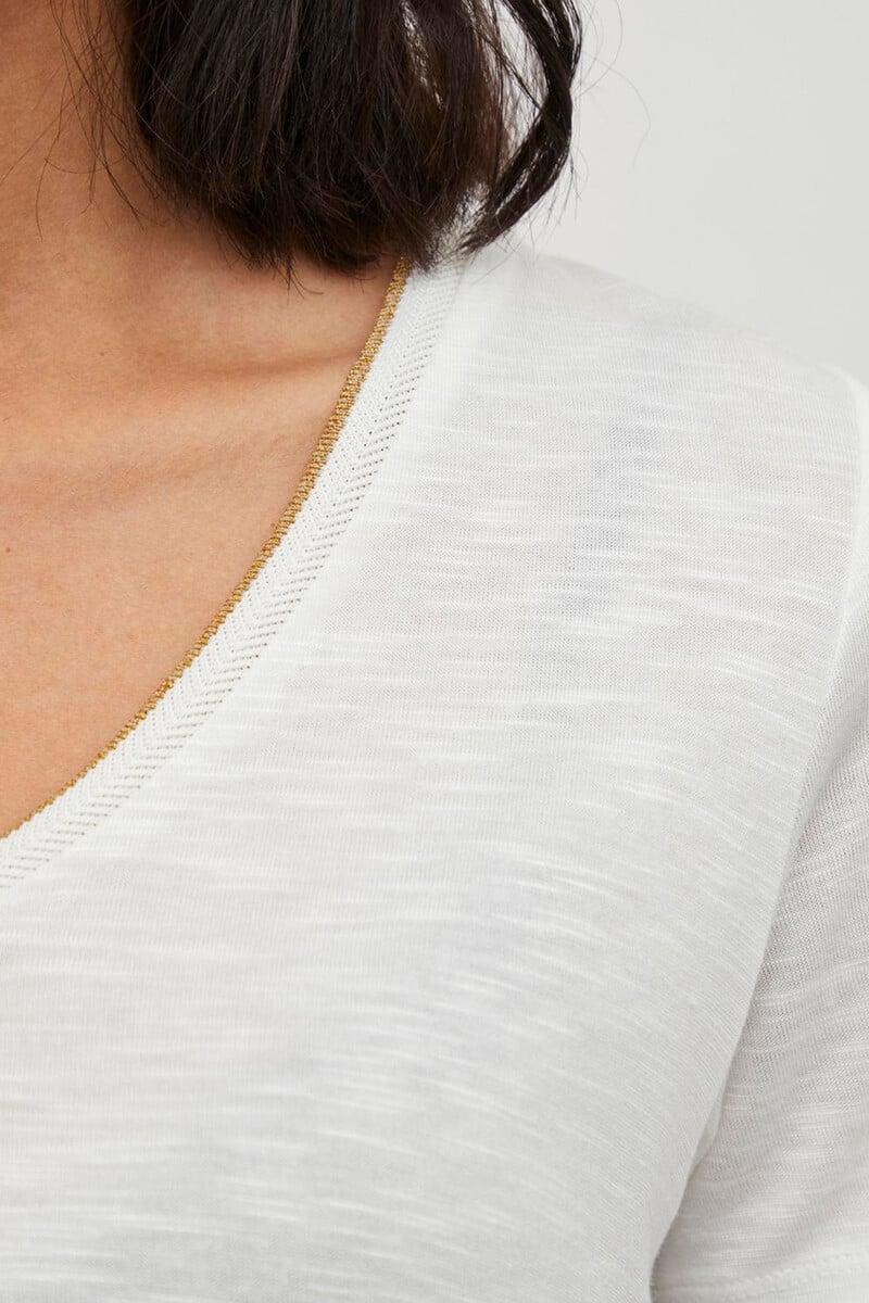 Cortefiel Camiseta Manga Corta Detalle Lúrex