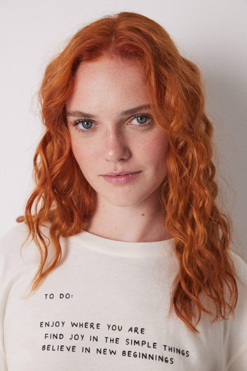 Cortefiel Camiseta Manga Larga 100% Algodón Snoopy