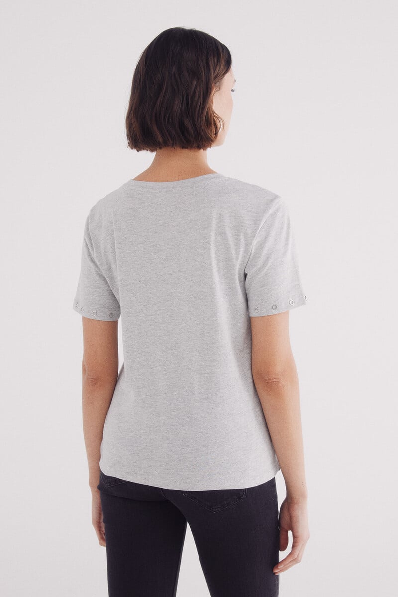Cortefiel Camiseta Ojales Metálikcos Mangas