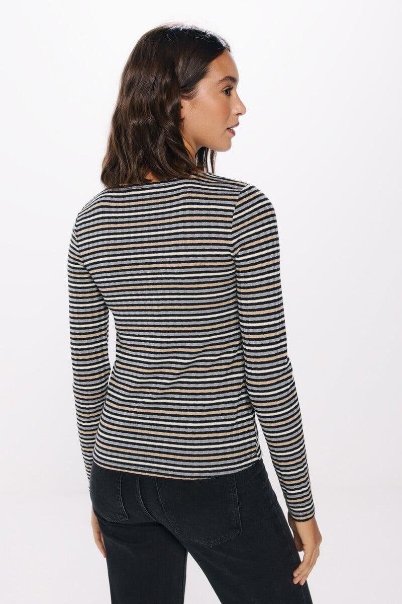 Cortefiel Camiseta Rayas Abertura Lágrima