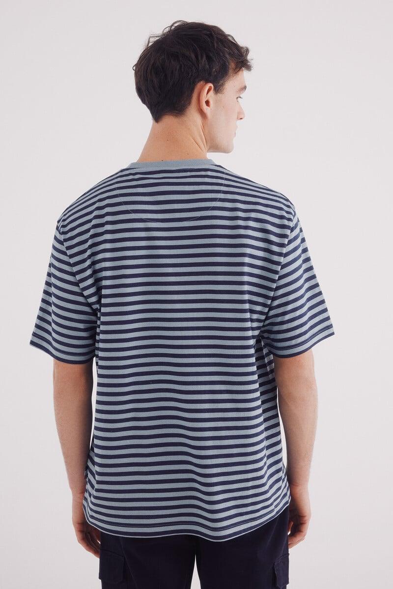 Cortefiel Camiseta Rayas Estampada
