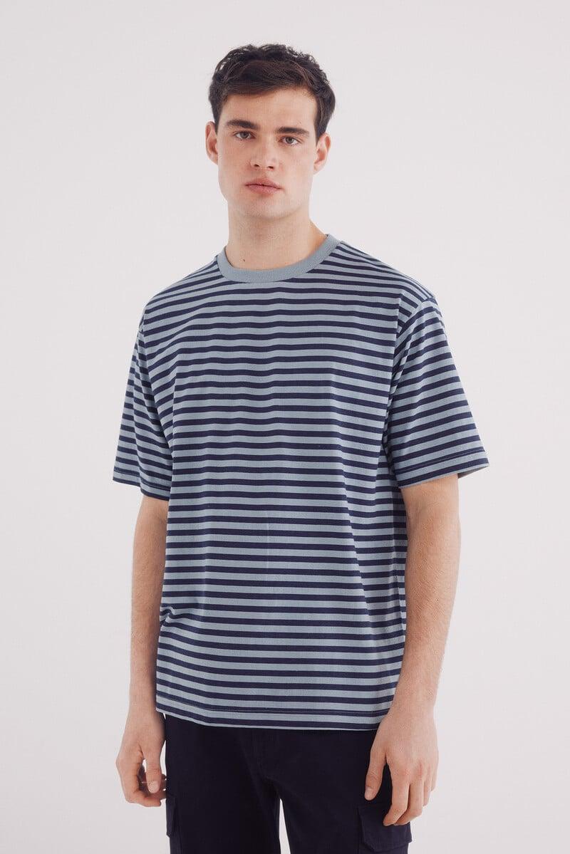 Cortefiel Camiseta rayas estampada