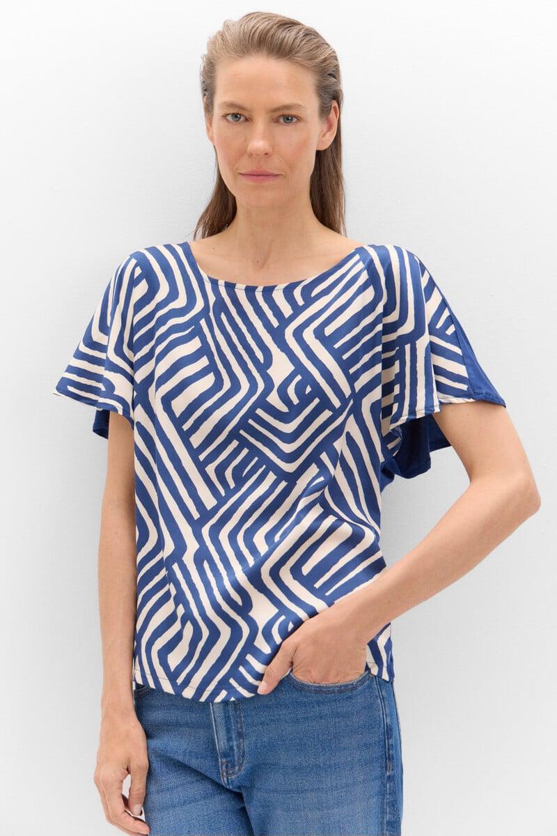 Cortefiel Camiseta Satinada Estampada