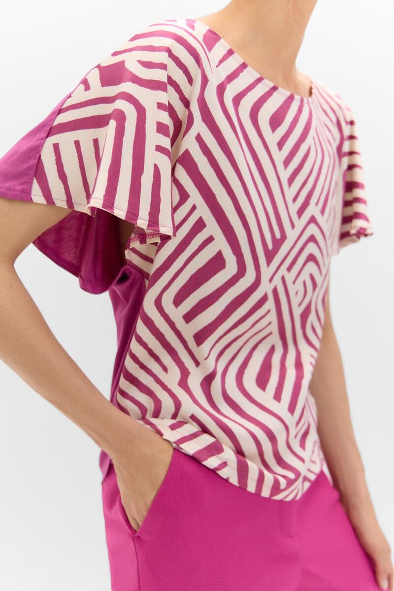 Cortefiel Camiseta Satinada Estampada