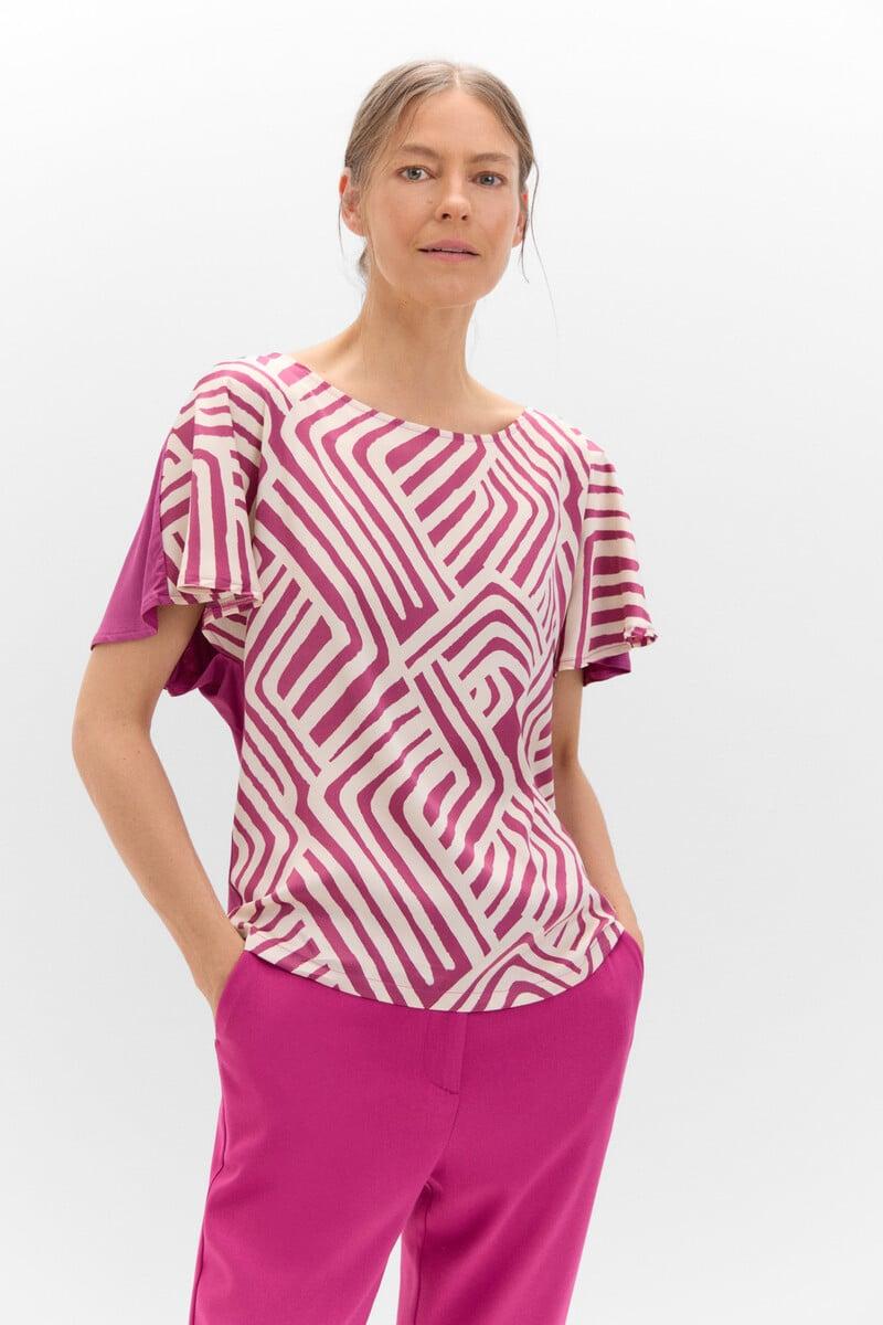 Cortefiel Camiseta satinada estampada